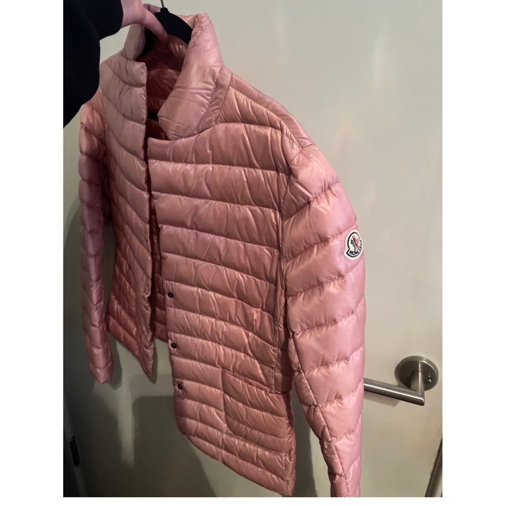 Moncler pink puffer jacket
